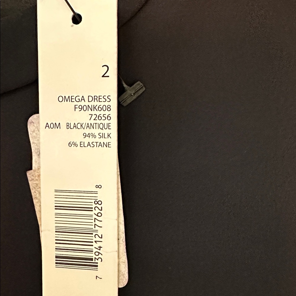 NWT TAHARY Black Omega Dress with Zipper Detail Sz 2. - Picture 12 of 16